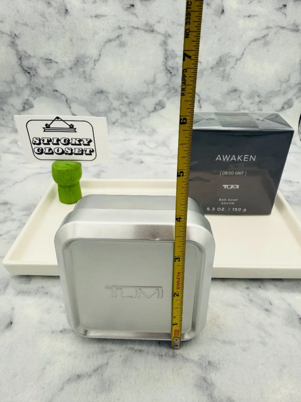 TUMI Skincare,Awaken 08:00 GMT Bar Soap in Aluminum Case-Full 150g,5.3oz-BOX-NEW